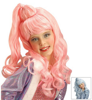 Pruik kind Jazz girl roze