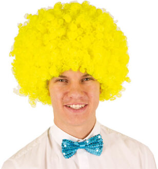 Pruik krullenbol groot geel Geel - Beige - Creme