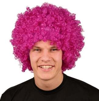 Pruik krullenbol groot paars Paars - Lila