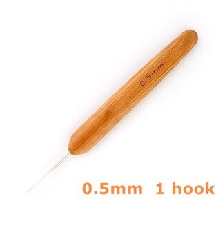 Pruik Naald Haak Haak Voor Pruik Dreadlock 1/2 Haken Naald Haarverlenging Hulpmiddel Braiders 0.5Mm 0.75Mm Bamboe Naald houder 0.5mm 1 hook