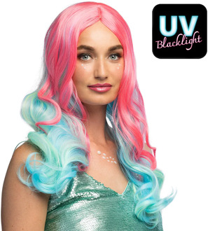 Pruik Nixie UV Fantasy Multikleur - Print