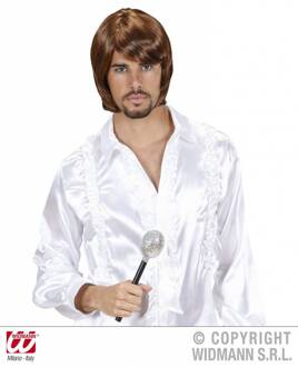 Pruik Popster 70's Bjorn Bruin - Kastanje