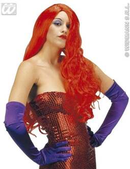 Pruik rood Jessica Rood - Zalm