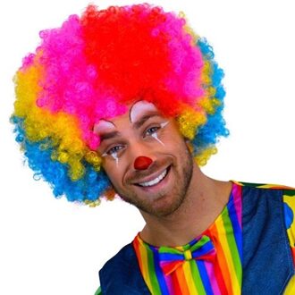Pruik Super Afro Rainbow Multikleur - Print