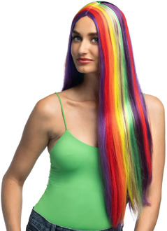 Pruik Unity Regenboog Lang Multikleur - Print