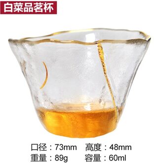 Pruimenbloesem boutique glas ingelegd met goud hittebestendig cup Chinese smaak thee kom kenmerken thee cups thuis leisure cups licht grijs