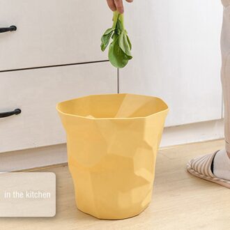 Prullenbak Oud Papier Vuilnis Prullenbak Kamer Vuilnisbak Prullenbak Afvalbak 6L geel groot