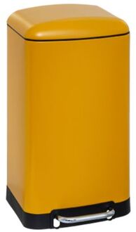 Prullenbak|pedaalemmer - geel - metaal - 30 liter - 34 x 61 cm