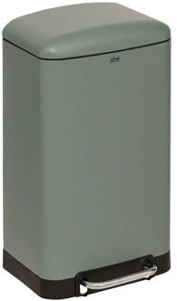 Prullenbak/pedaalemmer - groen - metaal - 30L - 34 x 32 x 61 cm