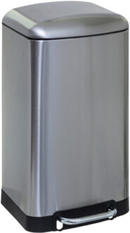 Prullenbak|pedaalemmer - zilver - metaal - 30 liter - 34 x 61 cm