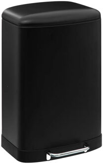 Prullenbak/pedaalemmer - zwart - metaal - 50L - 44 x 37 x 66 cm