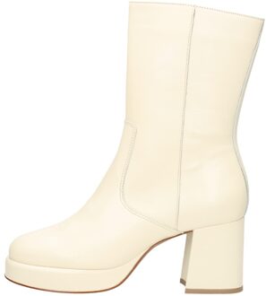 PS Poelman Enkellaarsjes Hak Gebroken wit - 36