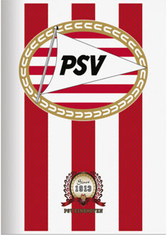 PSV A5 schrift gelijnd rood/wit