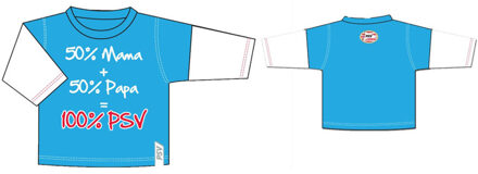 PSV baby t-shirt longsleeves 50+50 lichtblauw, maat 62/68