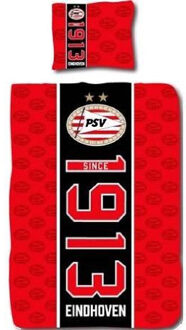PSV dekbedovertrek 1913 rood/zwart 140 x 200 cm