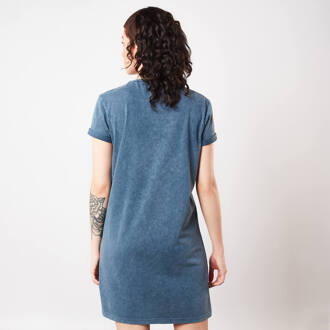 Psycho Mother Knows Best Women's T-Shirt Dress - Navy Acid Wash - XXL Blauw