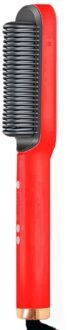 Ptc Verwarming Haar Krultang Borstel Elektrische Kam Curler Baard Eu Plug rood