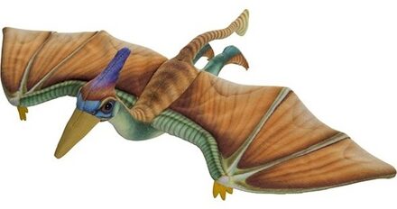 Pterosaurus dino - bruin/groen - 40 cm - pluche dieren knuffels - Dinosauriers - Knuffeldier Multikleur