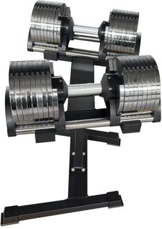 PTessentials Verstelbare Chrome Dumbbells - per set - inclusief stand