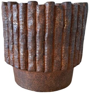 PTMD Bloempot Elza bruin 18x18x17cm