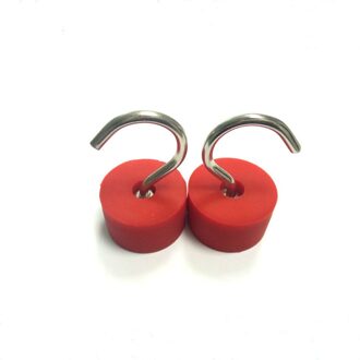 Ptsnet 45 Mm Diameter Sterke Neodymium Magneet Haak 43Kg Pull Forcestrong Lifting Magneet, rode Plastic Zak Pot Magnetische Gereedschaphouder 1stk