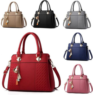 PU Leather Embroidery Women Handbags Totes Bag Fashion Top-handle Crossbody Shoulder Bags Handle Tassel Messenger Bag