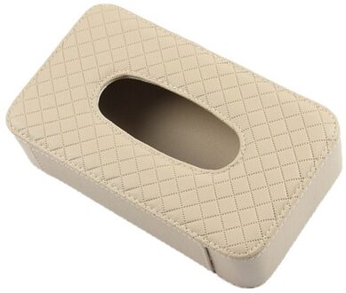 Pu Lederen Auto Tissue Box Cover Case Papieren Servet Houder Zonneklep Opknoping Tissue Opbergdoos Universele Auto Interieur Accessoires Beige
