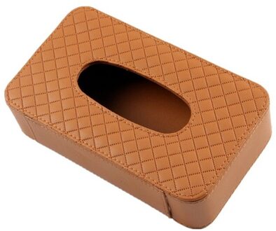 Pu Lederen Auto Tissue Box Cover Case Papieren Servet Houder Zonneklep Opknoping Tissue Opbergdoos Universele Auto Interieur Accessoires Bruin