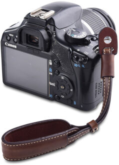 Pu Lederen Camera Wrist Hand Strap Double Layer Flexibele Grip Voor Sony A55 A57 A55V A56 A58 A37 A35 A33 a65 A68 A77 A99 Mark 2 3 koffie