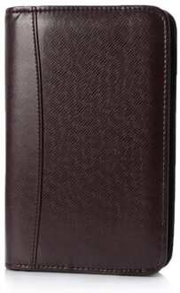 Pu Lederen Cover A6 Rits Notebook Losbladige Notitieblok Business Met Rekenmachine bruin