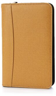 Pu Lederen Cover A6 Rits Notebook Losbladige Notitieblok Business Met Rekenmachine geel