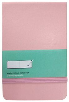 Pu Lederen Cover Aquarel Boek A6 Papier Hand Boek Handgeschilderde Schets Reizen Draagbare Schilderen Kunst Levert Lk roze