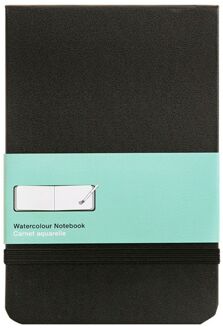 Pu Lederen Cover Aquarel Boek A6 Papier Hand Boek Handgeschilderde Schets Reizen Draagbare Schilderen Kunst Levert Lk zwart