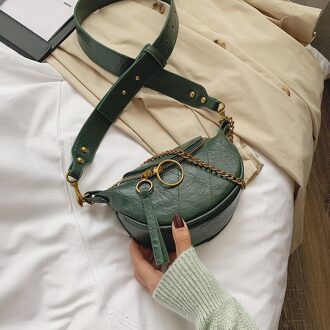 Pu Lederen Crossbody Tassen Voor Vrouwen Ketting Kleine Schouder Eenvoudige Dame Handtassen En Portemonnees Bolsos groen Brand