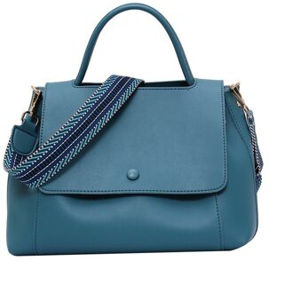 Pu Lederen Handtas Schoudertassen Grote Capaciteit Casual Tote Boodschappentas Vrouwen Handtas Portemonnees En Handtassen Blauw
