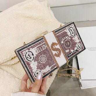 Pu Lederen Portemonnees En Handtassen Voor Vrouwen Luxe Mode Meisjes Vrouwelijke Shopper Casual Diamanten Ketting Portefeuilles zise