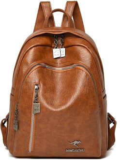 Pu Lederen Rugzak Vrouwen Grote Capaciteit Rugzak Schooltas Tiener Meisjes Reizen Studenten Schoudertassen geel