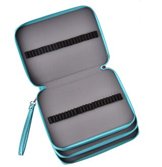Pu Lederen School Etui 184 Gaten Grote Capaciteit Gekleurde Potlood Tas Doos Multi-Functionele Pencilcase Voor Kunst Levert OSS15875BL