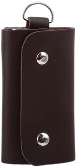 Pu Lederen Sleutelhanger Mannen Vrouwen Key Houder Organizer Pouch Sleutelhouder Visitekaartje Houder Organizer Huishoudster Sleutels Opbergtas bruin