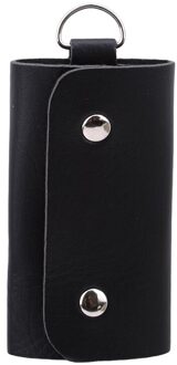 Pu Lederen Sleutelhanger Mannen Vrouwen Key Houder Organizer Pouch Sleutelhouder Visitekaartje Houder Organizer Huishoudster Sleutels Opbergtas zwart