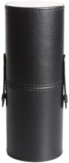 Pu Lederen Travel Make-Up Kwasten Penhouder Opslag Lege Houder Cosmetische Borstel Tas Borstels Organizer Make Up Gereedschap zwart