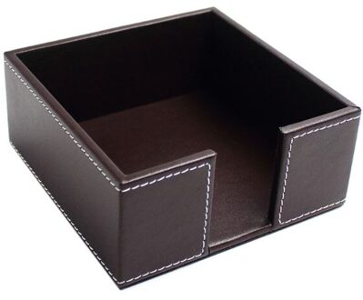 Pu Lederen Vierkante Cocktail Servet Houder Tissue Doos Papier Serviette Dispenser Bar Caddy Voor Eettafel Hotel Kantoor Home Decor Bruin