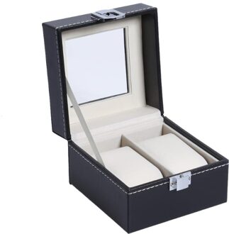 Pu Leer 2/6/10 Grids Polshorloge Display Box Opslag Houder Organizer Horloge Case Sieraden Dispay horloge Doos 2 Grids