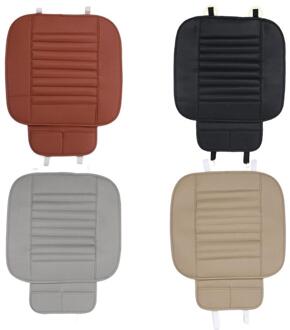 PU Leer Auto Front Seat Cover Vier Seizoenen Anti Slip Mat Auto Enkele Zitkussen Cover Universal Auto Stoel Pad auto Styling grijs