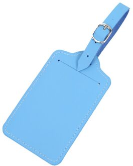 Pu Leer Bagagelabel Reizen Accessoires Effen Kleur Koffer Tas Accessoires Naam Id Adres Huwelijksuitnodiging Label LT28A licht blauw