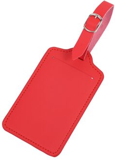 Pu Leer Bagagelabel Reizen Accessoires Effen Kleur Koffer Tas Accessoires Naam Id Adres Huwelijksuitnodiging Label LT28A rood