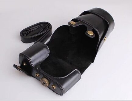PU Leer Camera Tas Cover voor Voor Sony Alpha NEX-7 NEX-F3 met 18-55mm lens draagbare zwart kleur