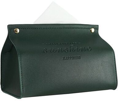 Pu Leer Tissue Case Box Eenvoudige Rechthoek Papier Houder Dispenser Desktop Storage Container Home Office Auto Accessoires groen