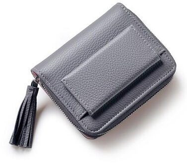 Pu Leer Vrouwen Portefeuilles Meisjes Kwastje Effen Kleur Litchi Patroon Korte Portemonnee Kleine Leuke Credit Kaarthouder Voor meisjes 563d