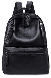 PU Leer vrouwen Rugzakken Grote Capaciteit Tas voor Tiener Meisjes Mode Effen Rugzak Vrouwelijke Zwarte Rugzakken Vrouwelijke Rugzak